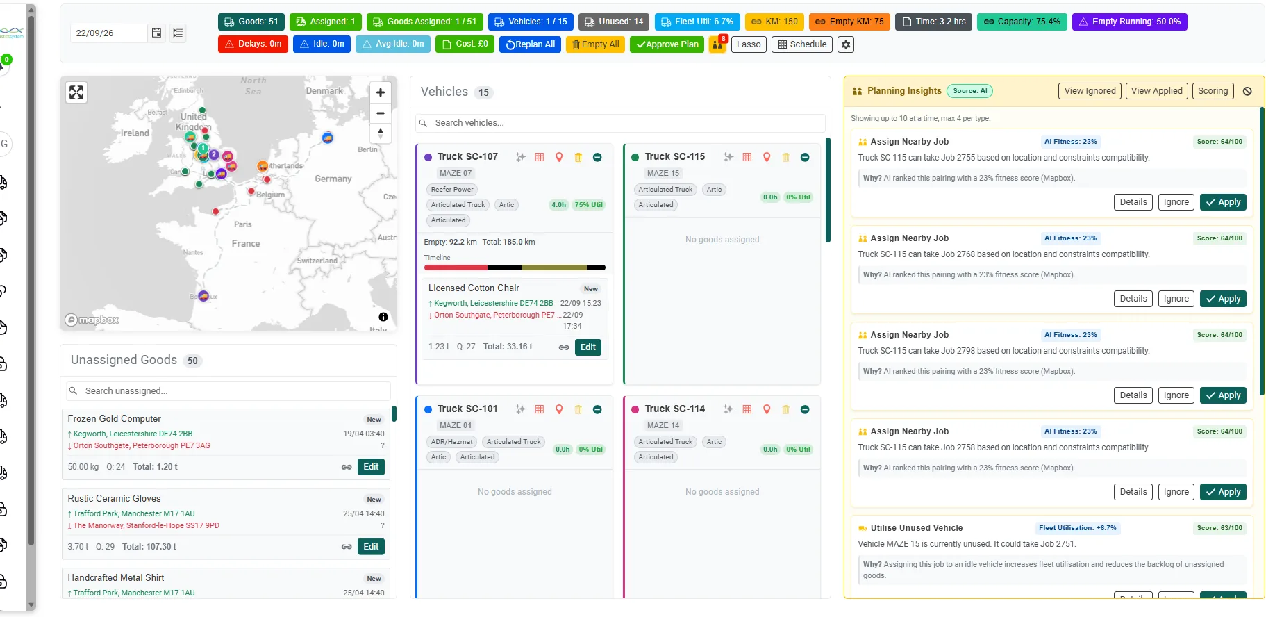 Genuine Celerum TLS Planning Insights screen